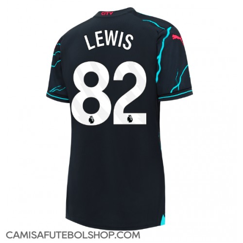 Camisa de time de futebol Manchester City Rico Lewis #82 Replicas 3º Equipamento Feminina 2023-24 Manga Curta